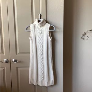 Wool turtle neck sweater dress